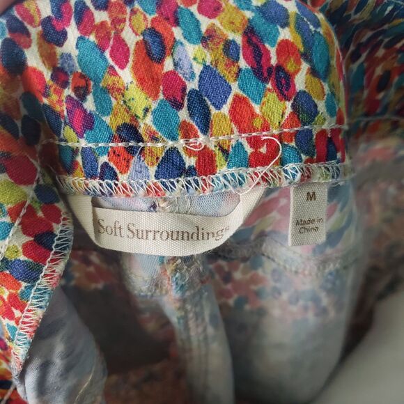 Soft Surroundings Multicolor Printed Pull-On Cropped Pants Size Medium - Picture 6 of 7